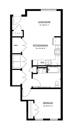 Floor plan 1 Bedroom