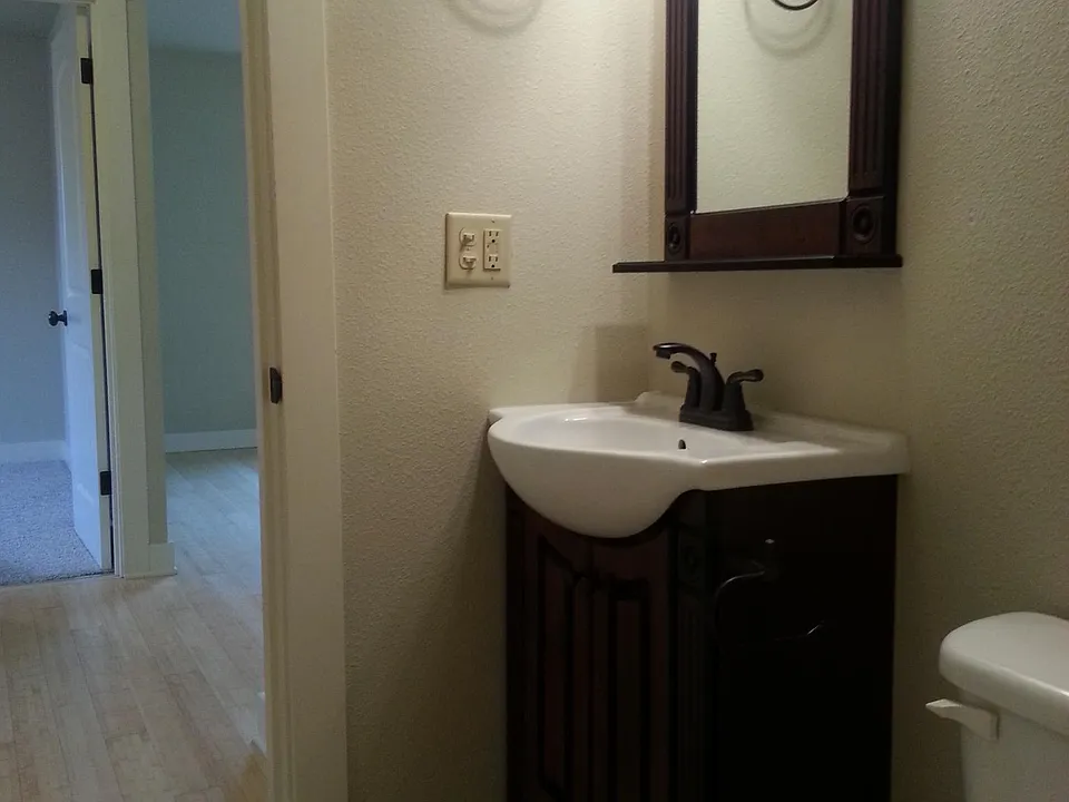 The bathroom.