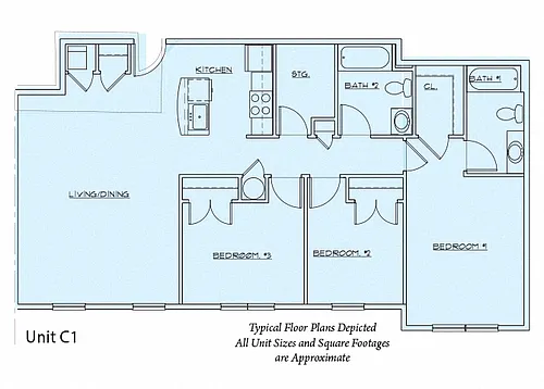 Floor plan 3 Bedroom- 60%