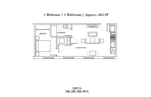 Floor plan One Bedroom One Bath