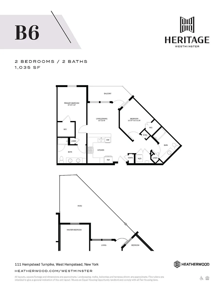 Floor plan 2 Bed, 2 Bath - B6