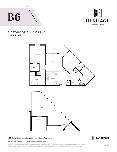 Floor plan 2 Bed, 2 Bath - B6