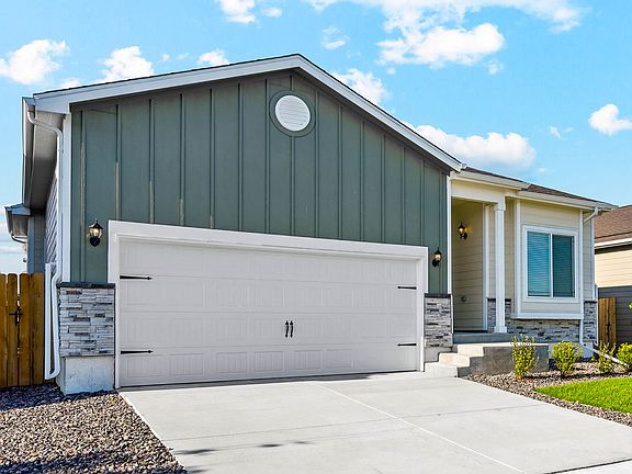 The Arapaho has an attached, two-car garage.