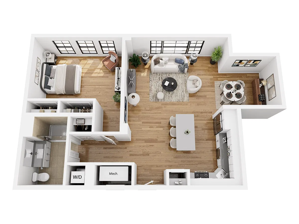 Floor plan 1 Bed/1 Bath-CL11-ac
