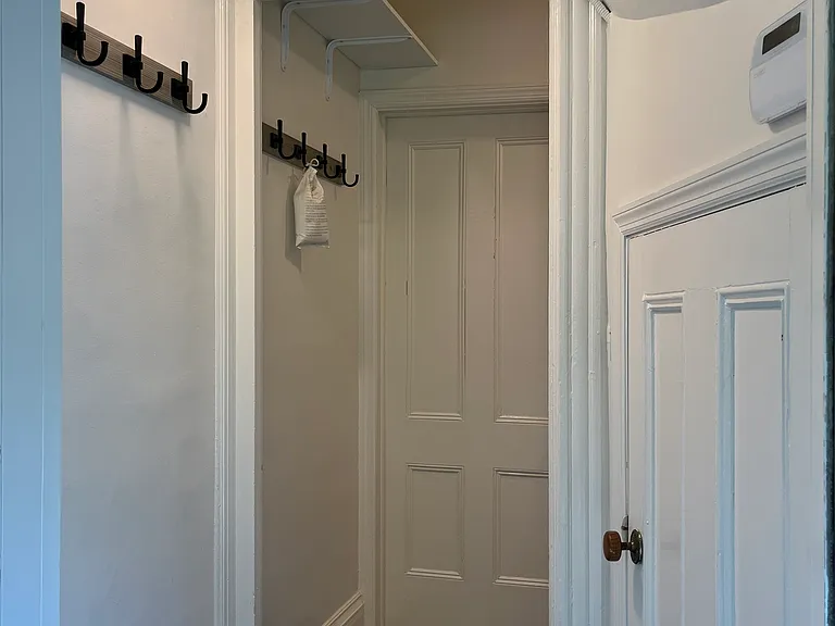Your own private entrance (more storage on the right below thermostat)