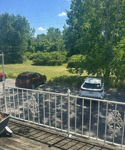 View from upstairs porch/parking
