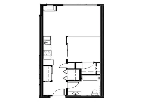Floor plan Open 1 Bedroom