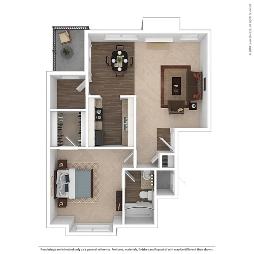 Floor plan A1 - One Bedroom One Bath