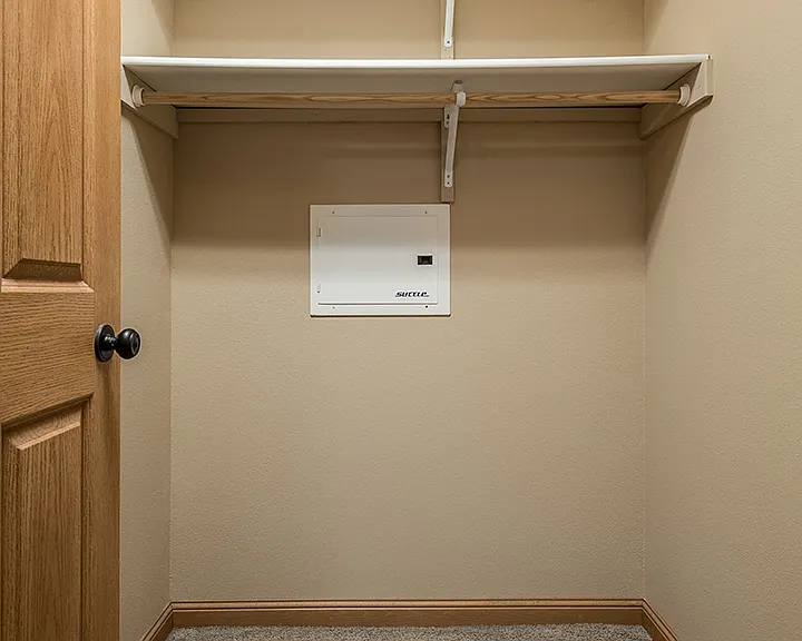 Our apartments feature large walk-in closets with built-it shelving and hanging space.