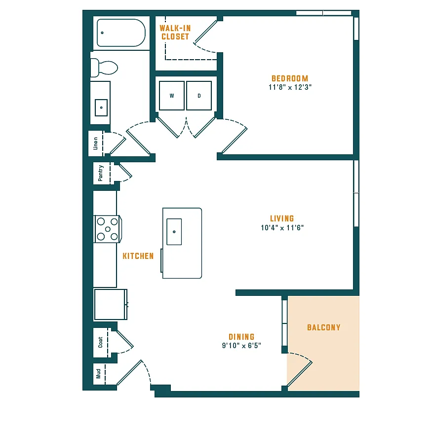 Floor plan 2 Bed/2 Bath