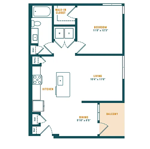 Floor plan 2 Bed/2 Bath