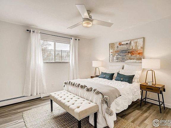 Master bedroom facing window.