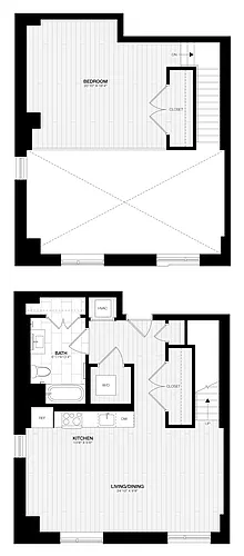 Floor plan 1 Bed/1 Bath Loft-C4-G