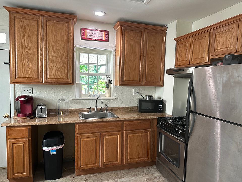 New cabinets plus modern appliances including a brand new stove.