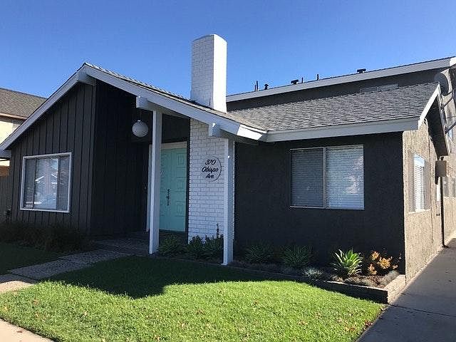 front of building.