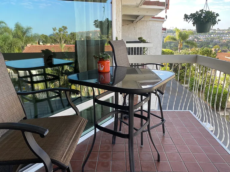 west facing deck with view of La Costa golf course.