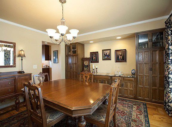 Custom cabinetry and woodworking in dining room