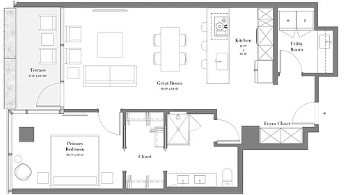 Floor plan 09 | 1B-09 | 1 Bed | 1 Bath