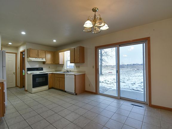 Kitchen with patio view