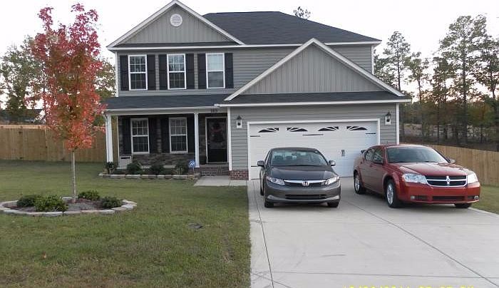 front yard and garage