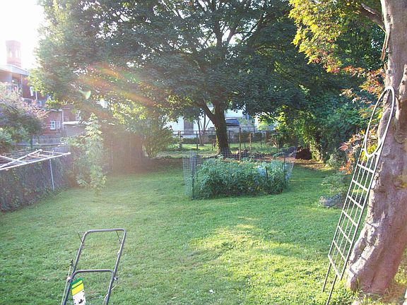 large fenced in rear yard