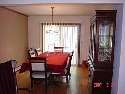 Dining room with sliding doors to full deck