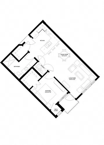 Floor plan One Bedroom C