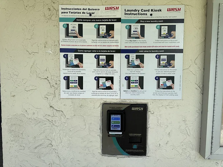 Laundry card kiosk
