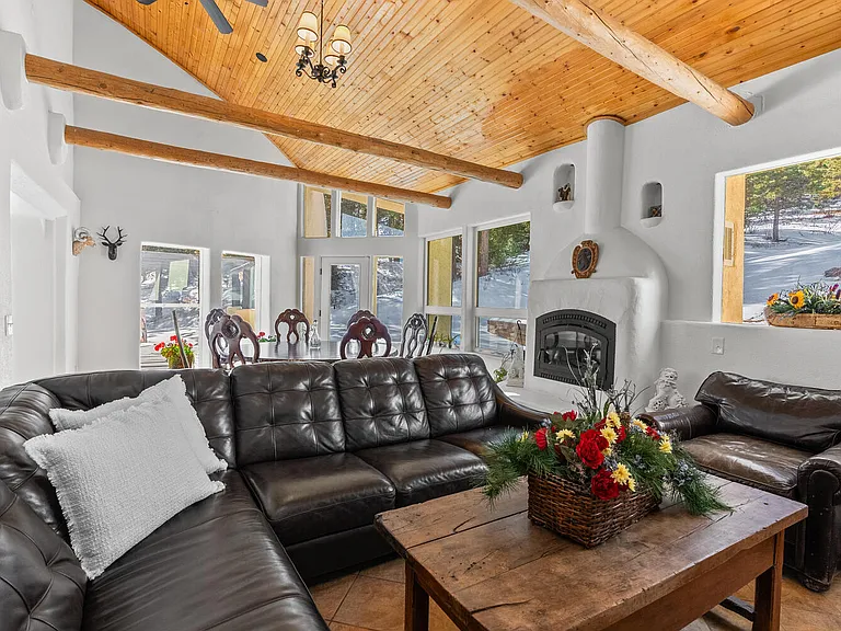 Living room with a fireplace