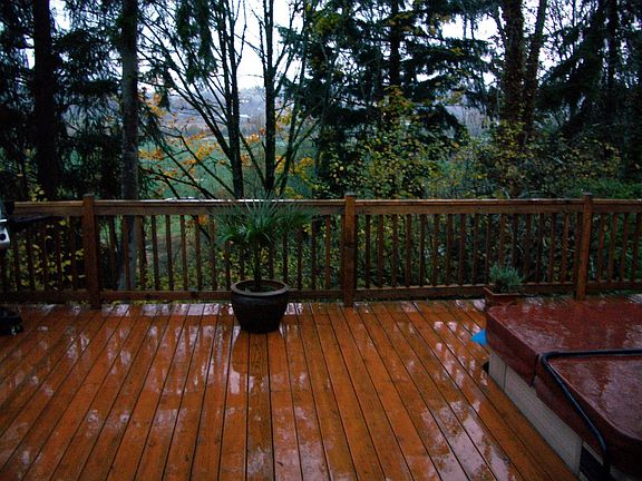 Expanded deck with sunken hot tub