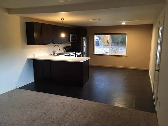 South View from Living Room looking into kitchen