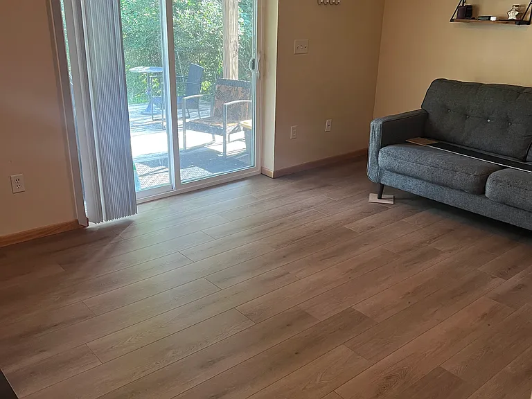New vinyl plank floor added to basement