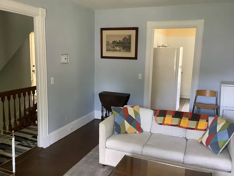 Living Room with Kitchen & Stair Hall beyond.