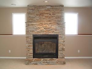 REAL limestone fireplace