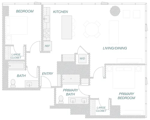 Floor plan 2-1B