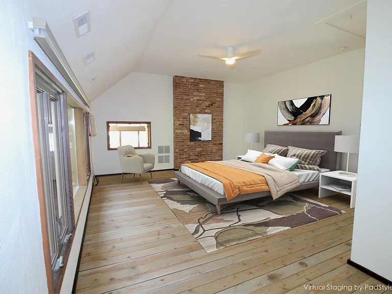 Virtually staged Primary Bedroom.