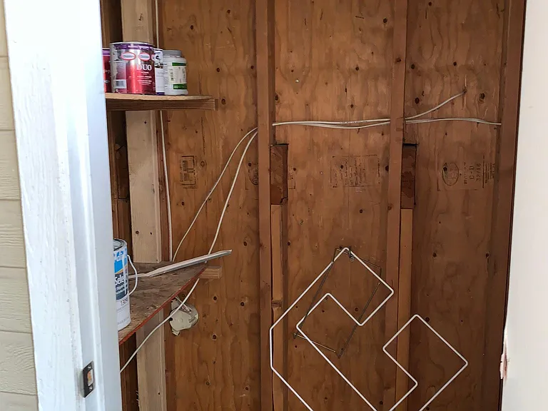 Large storage closet on the balcony.