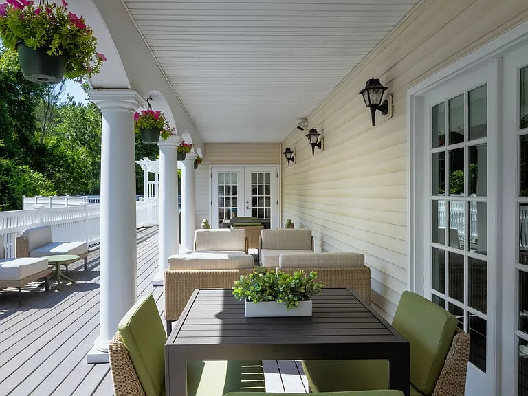 eaves Wilmington clubhouse terrace with lounge seating