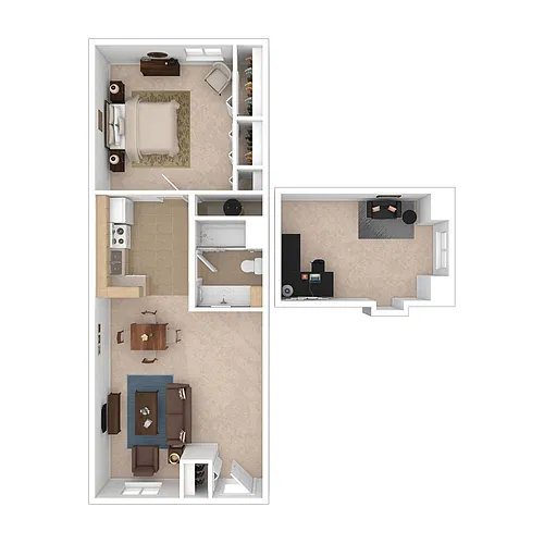 Floor plan One Bedroom Loft - Beechwood Terrace