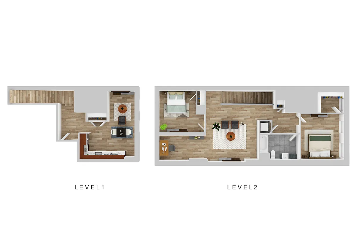 Floor plan Two Bedroom One Bath Townhome