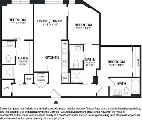 Floor plan 3 Bed/3 Bath-C1