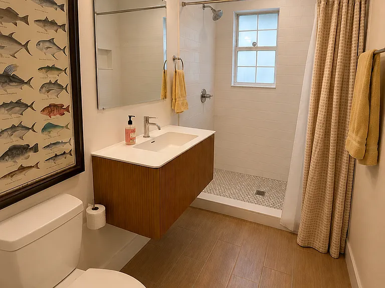 1st floor bath with walk-in shower.