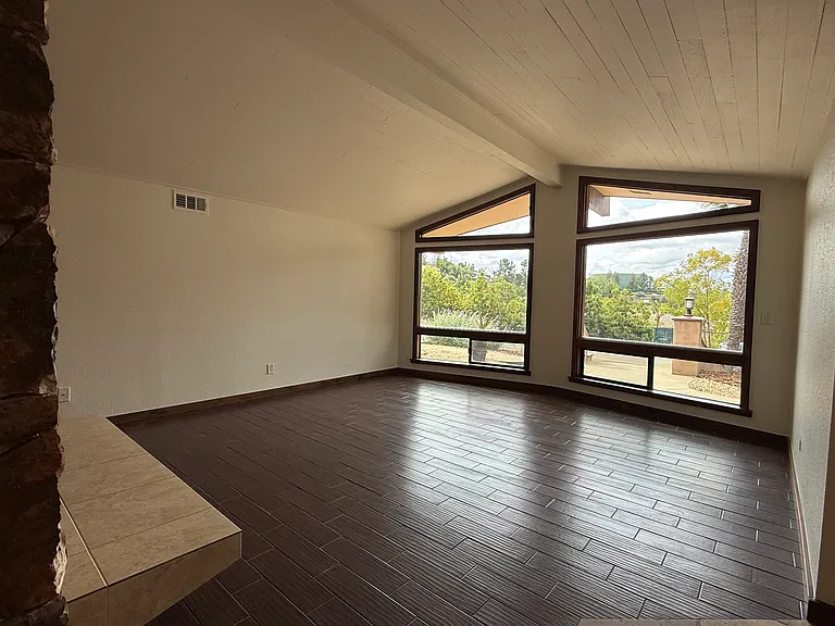 1 of 3 living spaces! This one has a view and a dual sided gas fireplace!