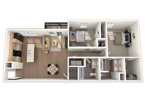 Floor plan 2 Bed 2 Bath 1142 Sq Ft