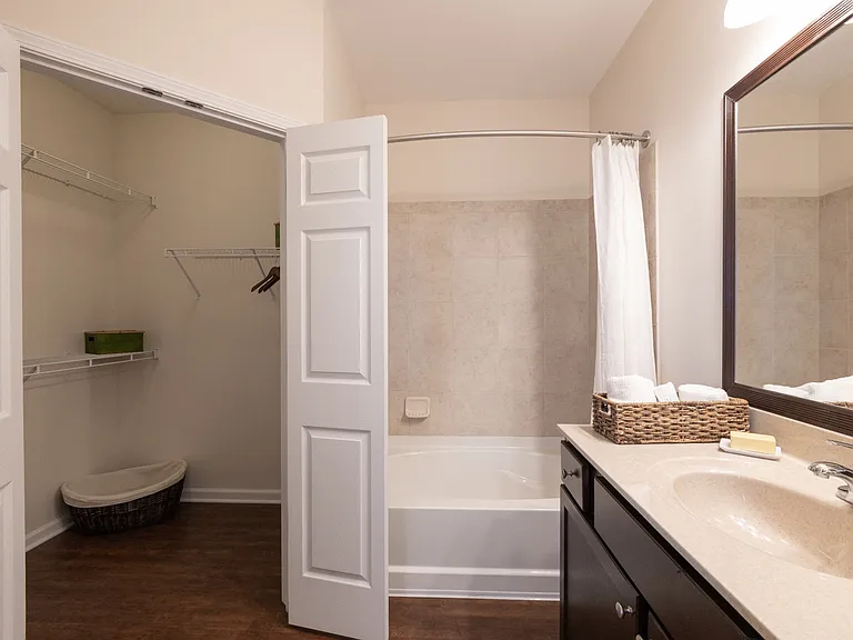 Mirbeau Floor Plan Bathroom at Westhaven Luxury Apartments