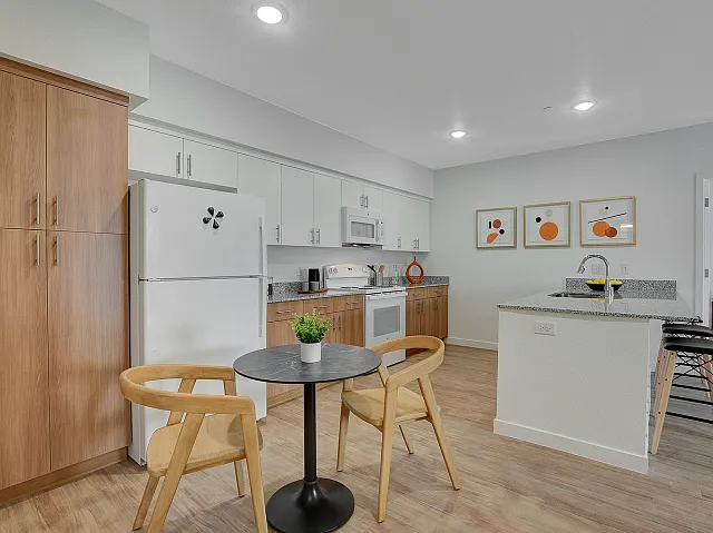 View of Kitchen and Dining area in 2 bedroom model home