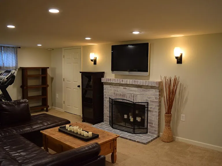 wood burning fireplace