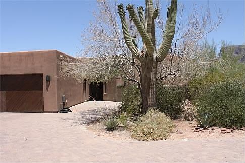 Yard to right of garage