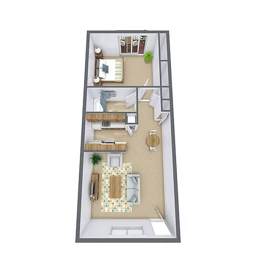Floor plan One Bedroom 11A