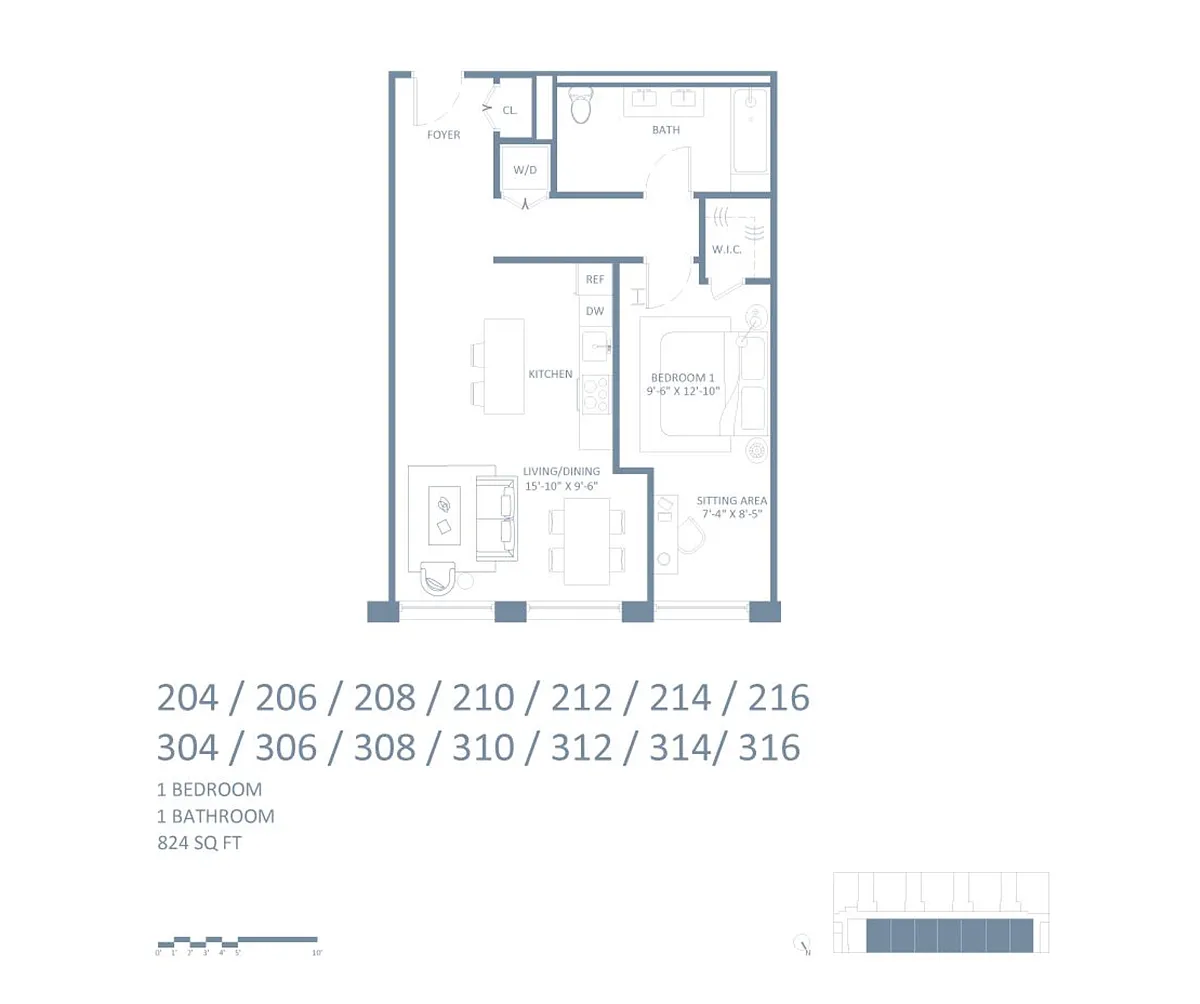 Floor plan 1-Bedroom